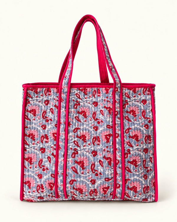 Winterberry Quilted Cotton Tote Bag