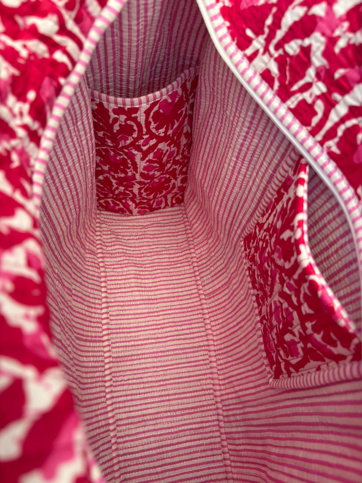 Madder Red Quilted Tote
