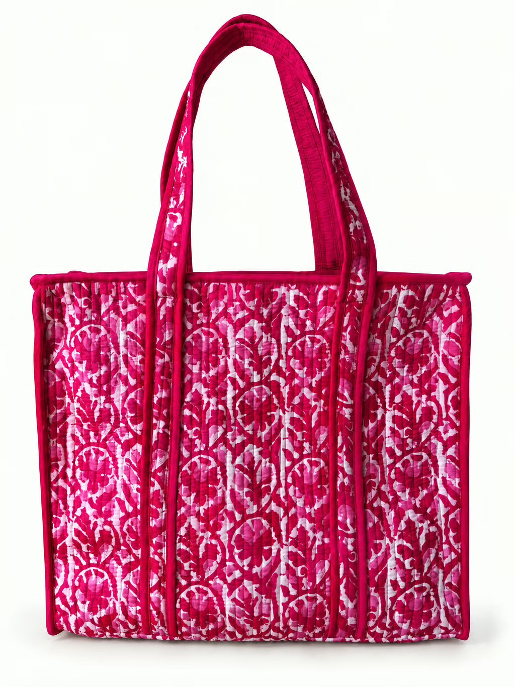 Madder Red Quilted Cotton Tote Bag