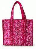 Madder Red Quilted Cotton Tote Bag