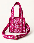Madder Red Quilted Cotton Mini Tote Bag