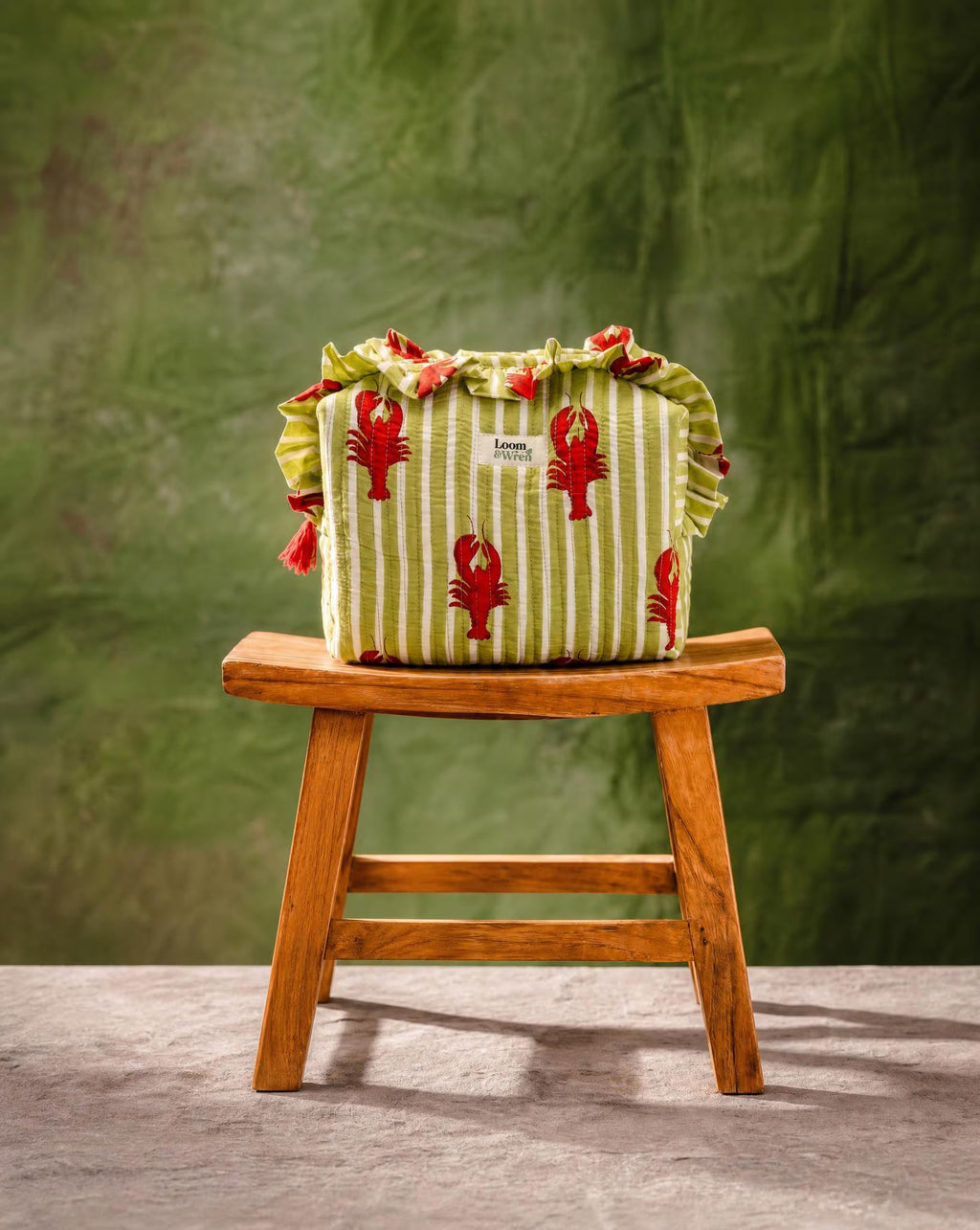 Lobster Cove Quilted Ruffle Toiletry Bag