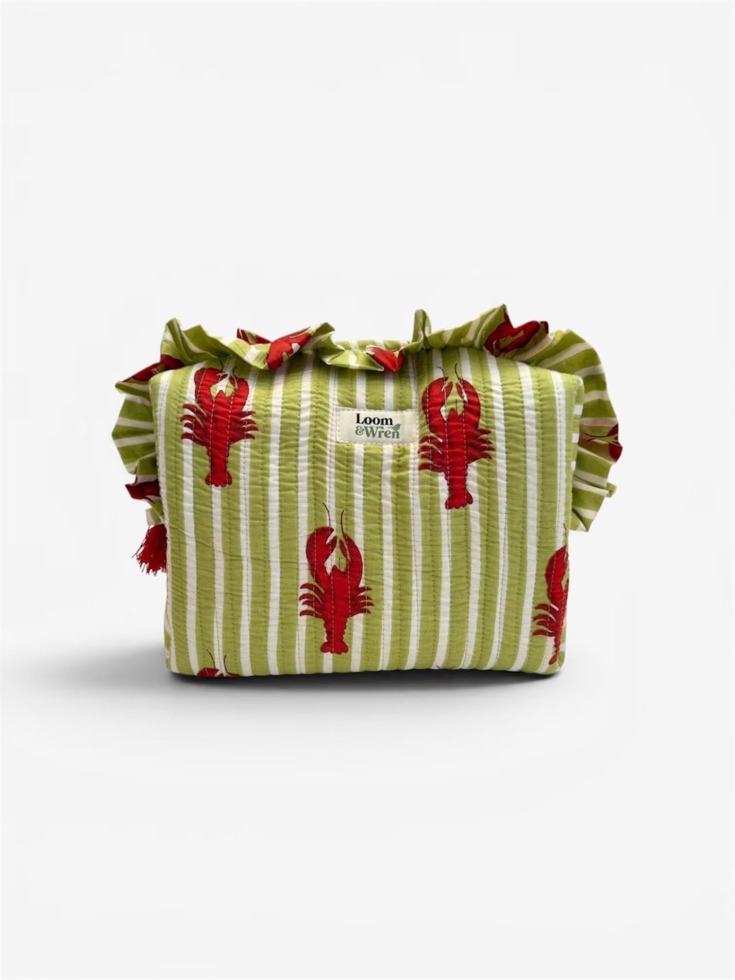Lobster Cove Quilted Ruffle Toiletry Bag